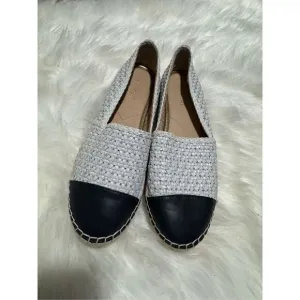 J.mclaughlin Redding 2 basket weave woven black white loafers 9M