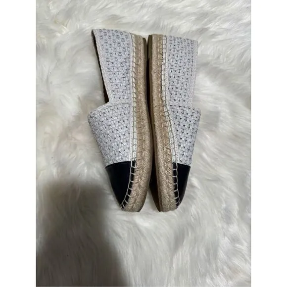 J.mclaughlin Redding 2 basket weave woven black white loafers 9M
