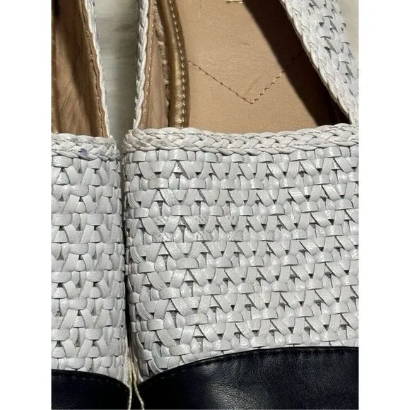 J.mclaughlin Redding 2 basket weave woven black white loafers 9M