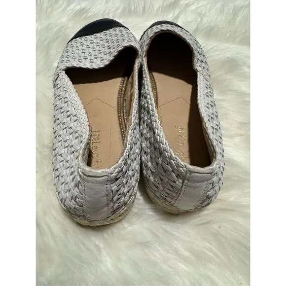 J.mclaughlin Redding 2 basket weave woven black white loafers 9M