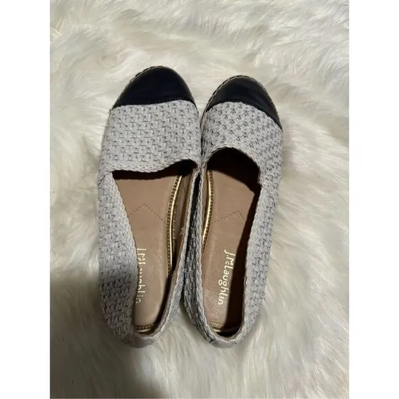 J.mclaughlin Redding 2 basket weave woven black white loafers 9M