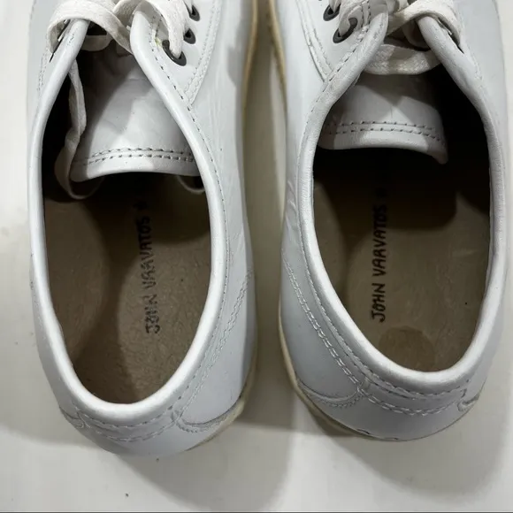 JOHN VARVATOS Star USA Hatton Low Top Leather Sneakers, White, Size 7, NWOT!