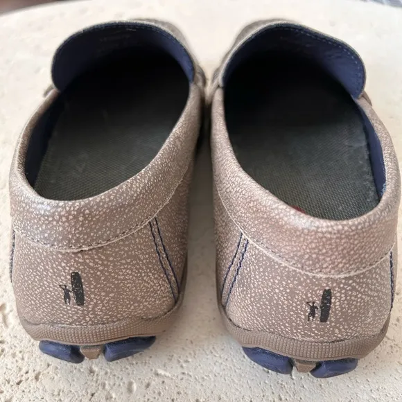 Johnnie-O Men 8M Mox Tan Gray Leather Suede Penny Driving Comfort Loafers