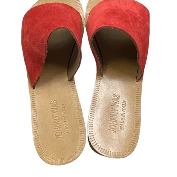 Johnny Was Camila sandals size 7 red color new in original box‎