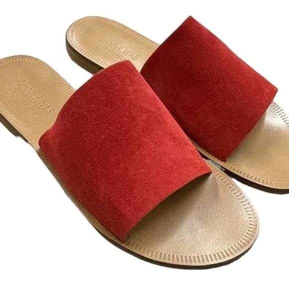 Johnny Was Camila sandals size 7 red color new in original box‎