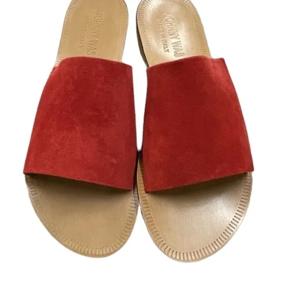 Johnny Was Camila sandals size 7 red color new in original box‎