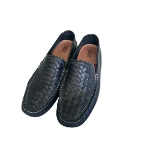 Johnston &amp; Murphy Flex Black Woven Driving Loafers Shoes Men's Size 10.5 M