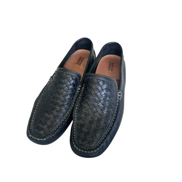 Johnston &amp; Murphy Flex Black Woven Driving Loafers Shoes Men's Size 10.5 M