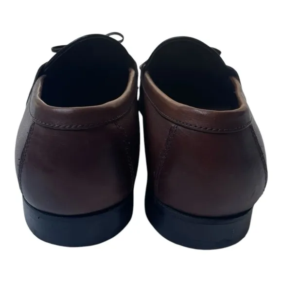 Johnston &amp; Murphy Men’s Halsey Brown Leather Woven Tassel Loafers