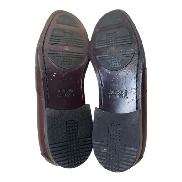Johnston &amp; Murphy Men’s Halsey Brown Leather Woven Tassel Loafers