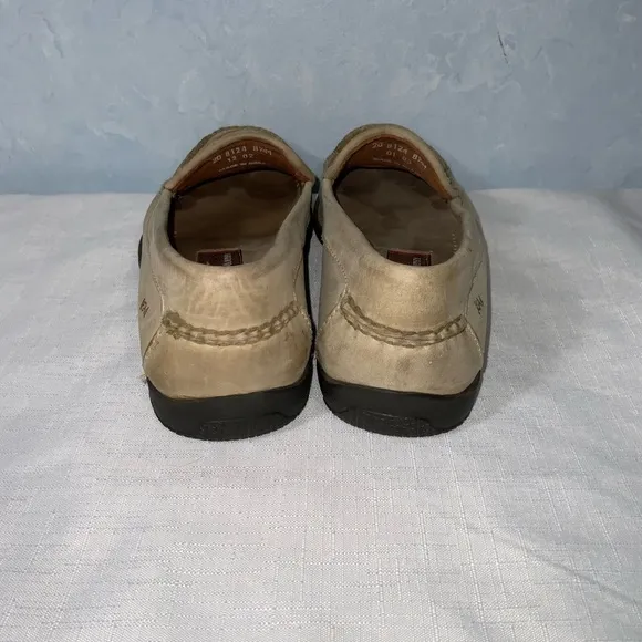 Johnston &amp; Murphy Mens Leather Woven Cream Light Tan Tassels Loafers Size 8.5M