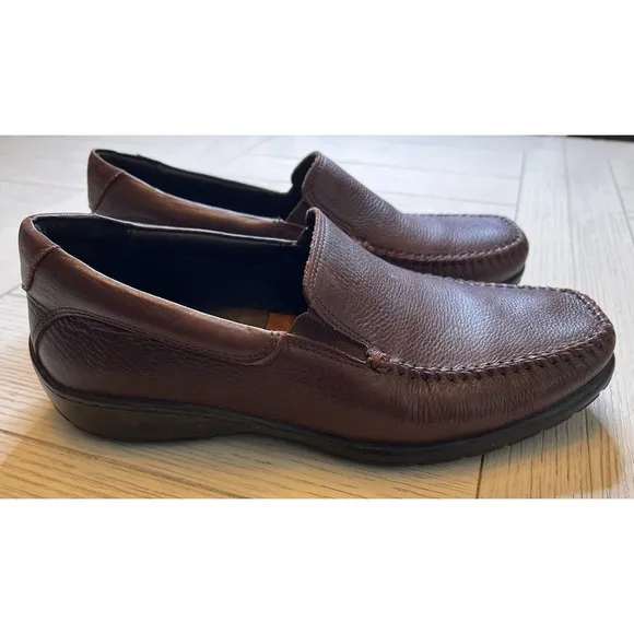 Johnston &amp; Murphy Men's Sheepskin Leather Brown Crawford Venetian Loafers, 10EEE