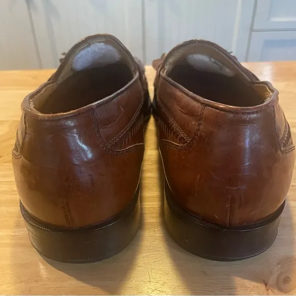 Johnston &amp; Murphy Men’s Woven Tassel Domani Made In Italy Size 10M Loafers