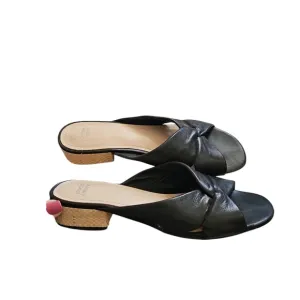 Johnston &amp; Murphy sz 7.5 black leather slide on Georgie sandals SH357