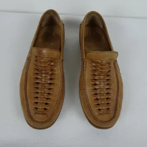 Johnston &amp; Murphy Tan Woven Sheepskin Loafers Size 9.5