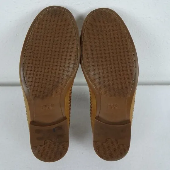Johnston &amp; Murphy Tan Woven Sheepskin Loafers Size 9.5