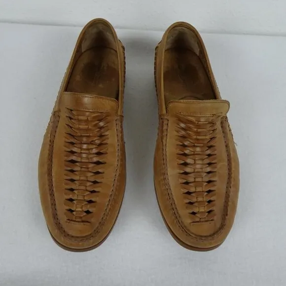 Johnston &amp; Murphy Tan Woven Sheepskin Loafers Size 9.5