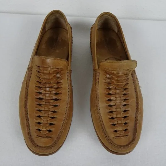 Johnston &amp; Murphy Tan Woven Sheepskin Loafers Size 9.5
