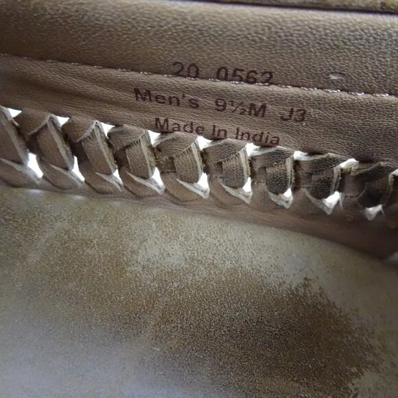 Johnston &amp; Murphy Tan Woven Sheepskin Loafers Size 9.5