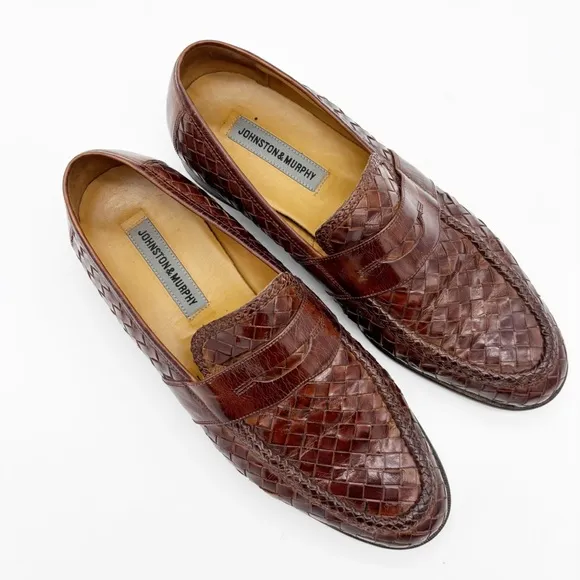 Johnston &amp; Murphy Woven Leather Loafers