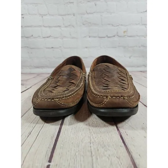 Johnston &amp; Murphy Trevitt Woven Venetian Leather Loafers Men's Size 11.5
