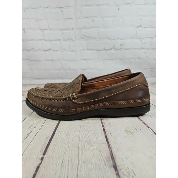 Johnston &amp; Murphy Trevitt Woven Venetian Leather Loafers Men's Size 11.5