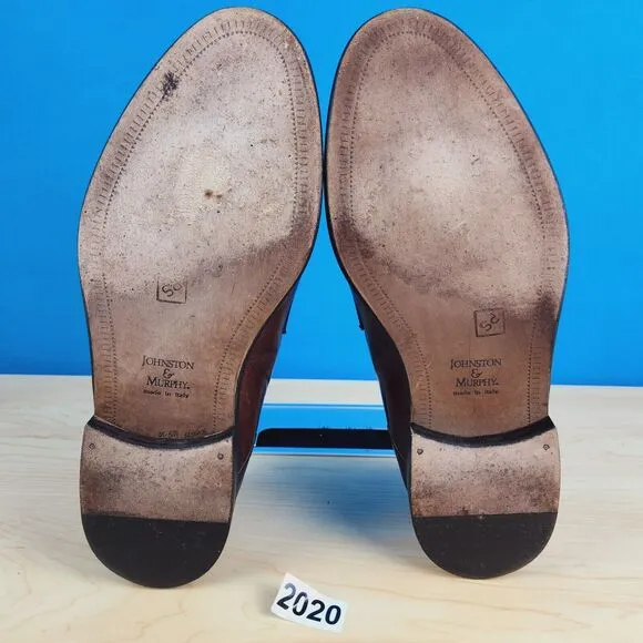 Johnston‎ Murphy Cellini Mens Size 9.5 W Loafers Woven Leather Tassel Apron Toe