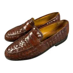 Johnston‎ Murphy Loafers Men's 11.5M Leather Woven Penny Moccasins Dress Shoe