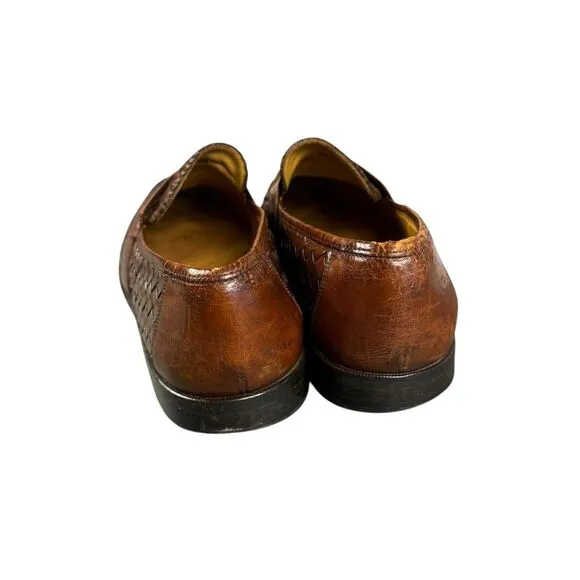 Johnston Murphy Loafers Men's 11.5M Leather Woven Penny Moccasins‎ Dress Shoe