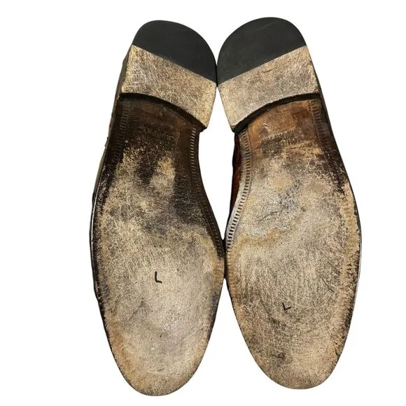 Johnston Murphy Loafers Men's 11.5M Leather Woven Penny Moccasins‎ Dress Shoe