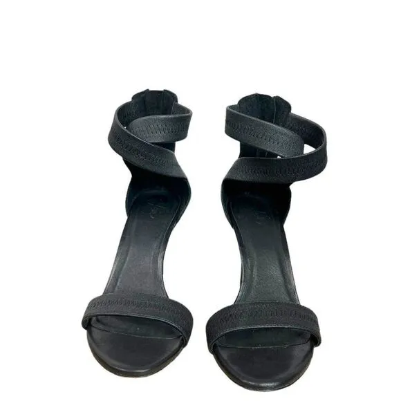 Joie Elaine Black Leather Open Toe Stiletto Criss Cross Sandals EU 38, US 8 M
