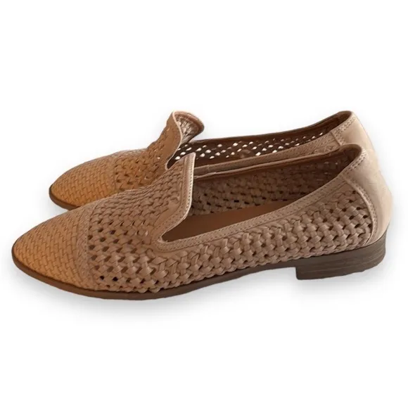 joie Genuine Leather Woven Waffle Tan Loafers Size 9.5 Beautifully made!