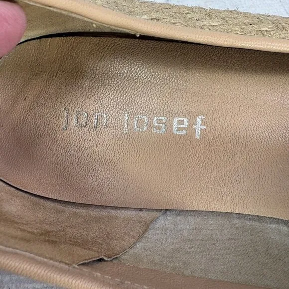 Jon Josef GATSBY Metallic Gold Woven Raffia Slip On Flat Loafers Shoes Size 8