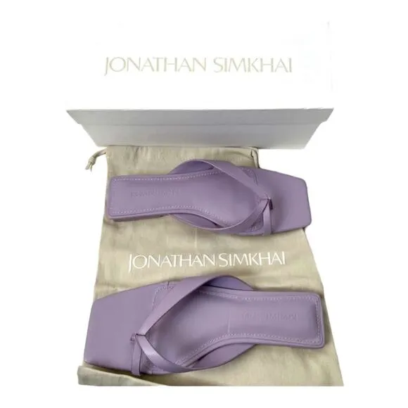 Jonathan Simkhai Shae Square Toe Leather Thong Sandals Women Size 7