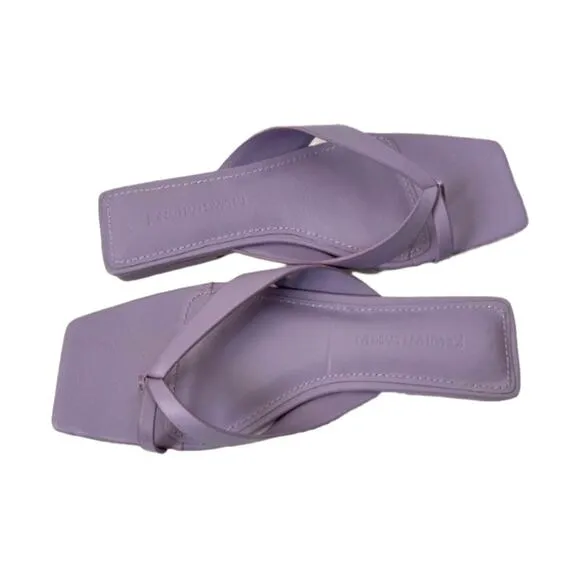 Jonathan Simkhai Shae Square Toe Leather Thong Sandals Women Size 7