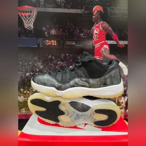 Jordan 11 Low Barons Black and White Low Top Sneakers