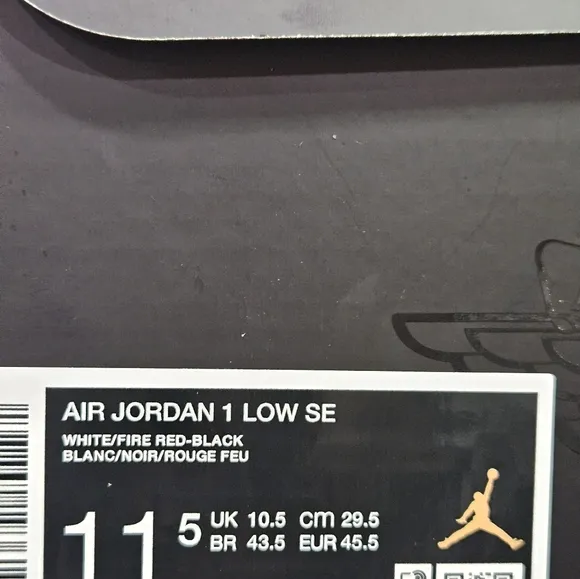 Jordan Black and White Low-Top Sneakers with Padded Collar