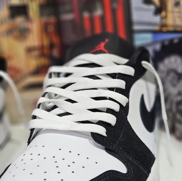 Jordan Black and White Low-Top Sneakers with Padded Collar