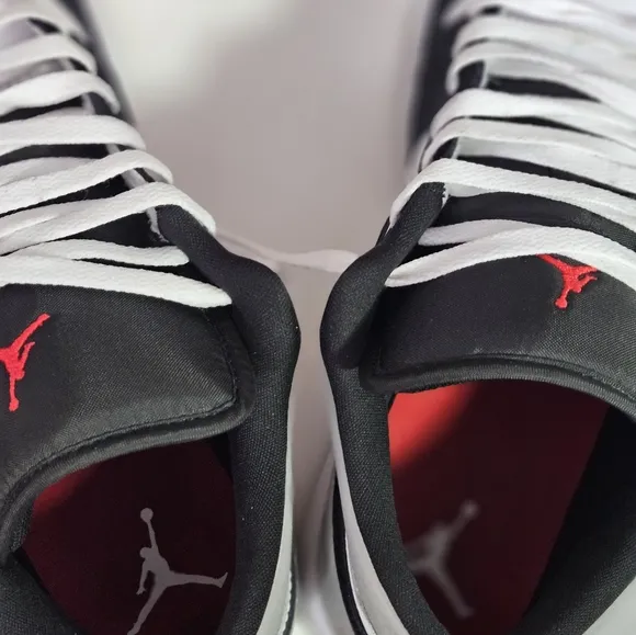 Jordan Black and White Low-Top Sneakers with Padded Collar