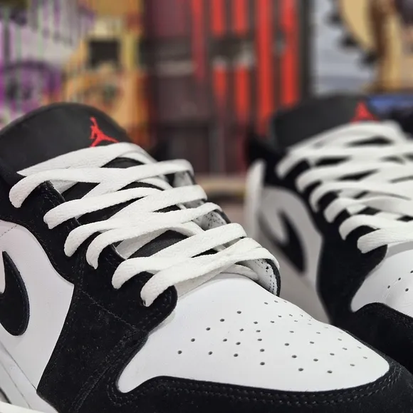 Jordan Black and White Low-Top Sneakers with Padded Collar