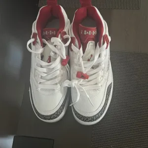 Jordan White and Red Low-Top Sneakers