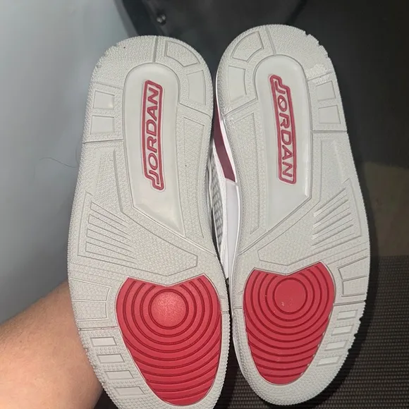 Jordan White and Red Low-Top Sneakers