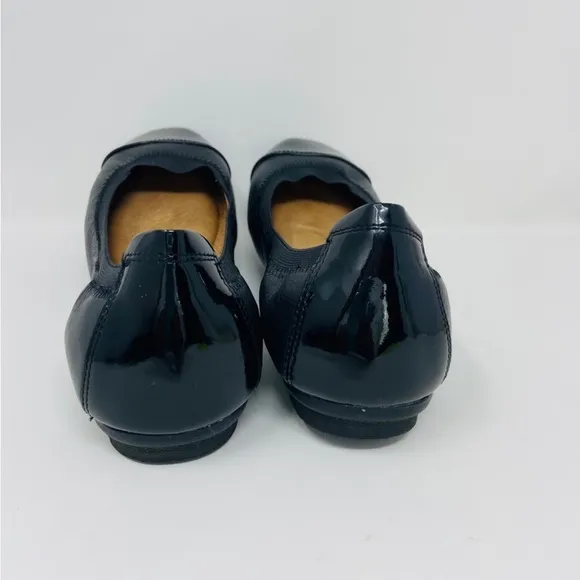 JOSEF SEIBEL Pippa Cap Toe Black Leather Patent Toe Ballet Flats 38 8