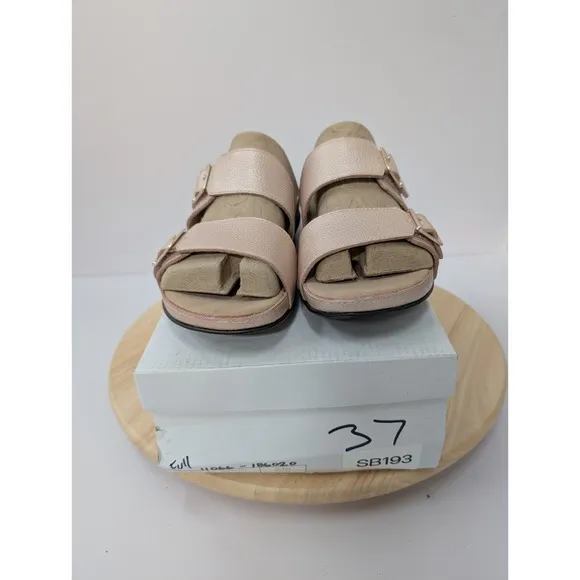 Josef Seibel Tonga Strap Buckle Pink Leather Sandals Slip On Womens 6-6.5 EU 37