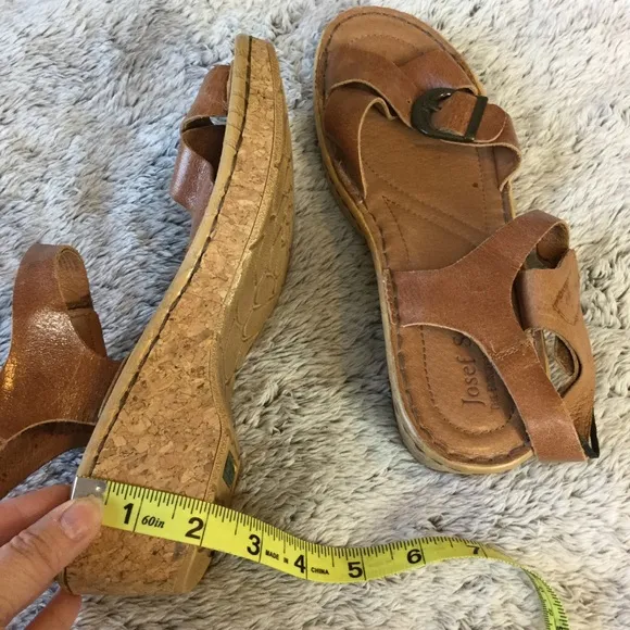 Josef Siebel Kira buckle strap wedge sandals 8.5