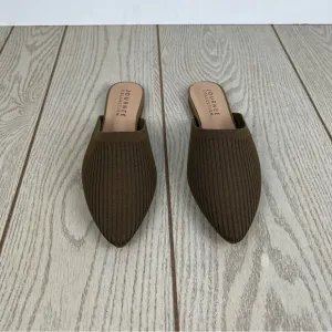 Journee Collection Aniee Women's Knit Fabric Flat Mules 10 Olive Green $80