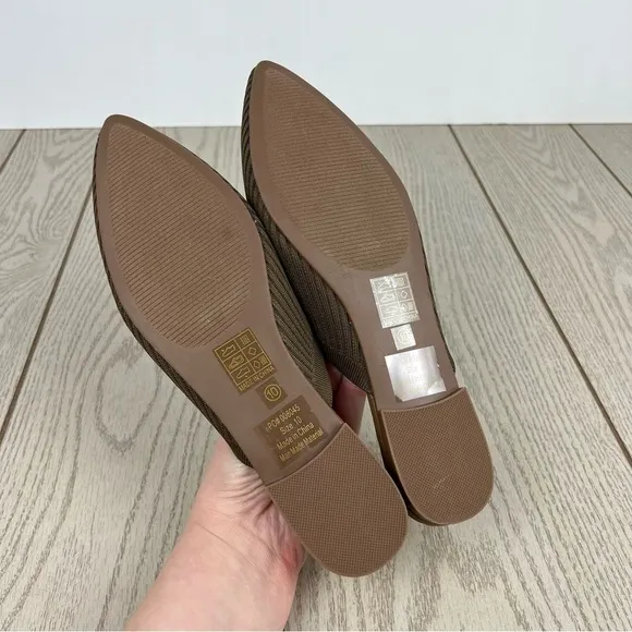 Journee Collection Aniee Women's Knit Fabric Flat Mules 10 Olive Green $80
