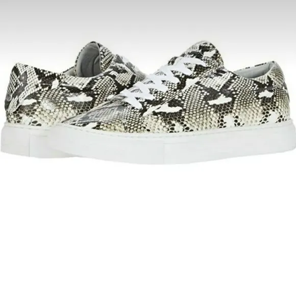 J/SLIDES BLACK &amp; WHITE EMBOSSED LUCKI SNEAKERS - NIB!