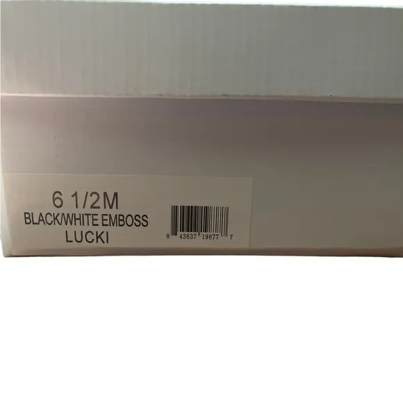 J/SLIDES BLACK &amp; WHITE EMBOSSED LUCKI SNEAKERS - NIB!