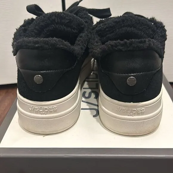J/Slides Ninka Faux Fur Lined Waterproof Sneakers, Size 7.5